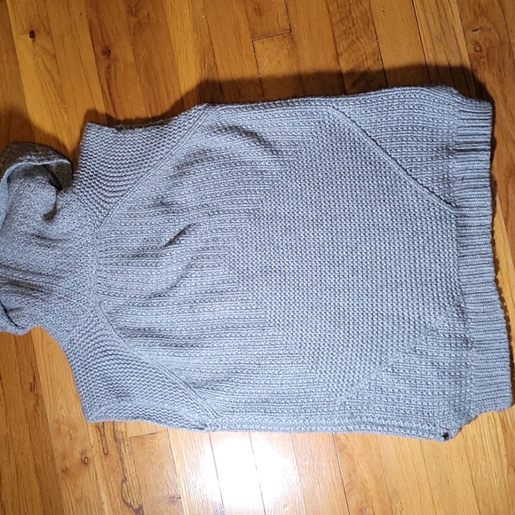 Cashmere grey warm wool turtleneck sleeveless tunic sweater small - Picture 6 of 13